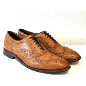 Allen Edmonds  "MCALLISTER" Wing-Tip Leather Oxfords 9.5 D Brown Dress Shoes